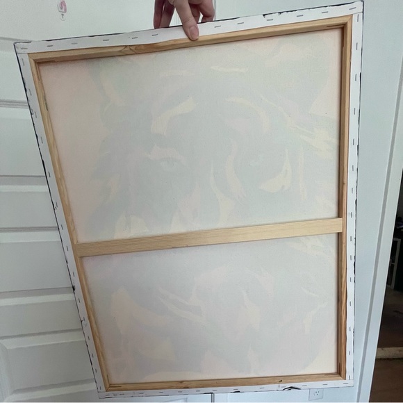 🎉🌈 ORIGINAL ACRYLIC PAINTING 24”x30”Rainbow Glitter Tiger w Sunset Background - Picture 6 of 6